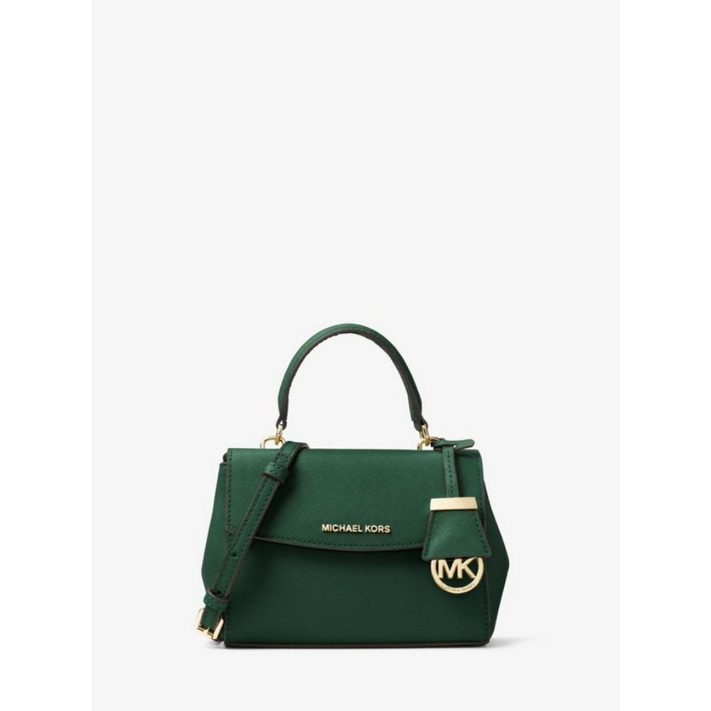 Michael Kors Ava Extra Small Green Saffiano Leather Crossbody Bag